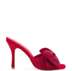 Crystal Scarlet Suede Mule