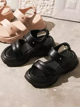 Crêpe Wedge Sandals