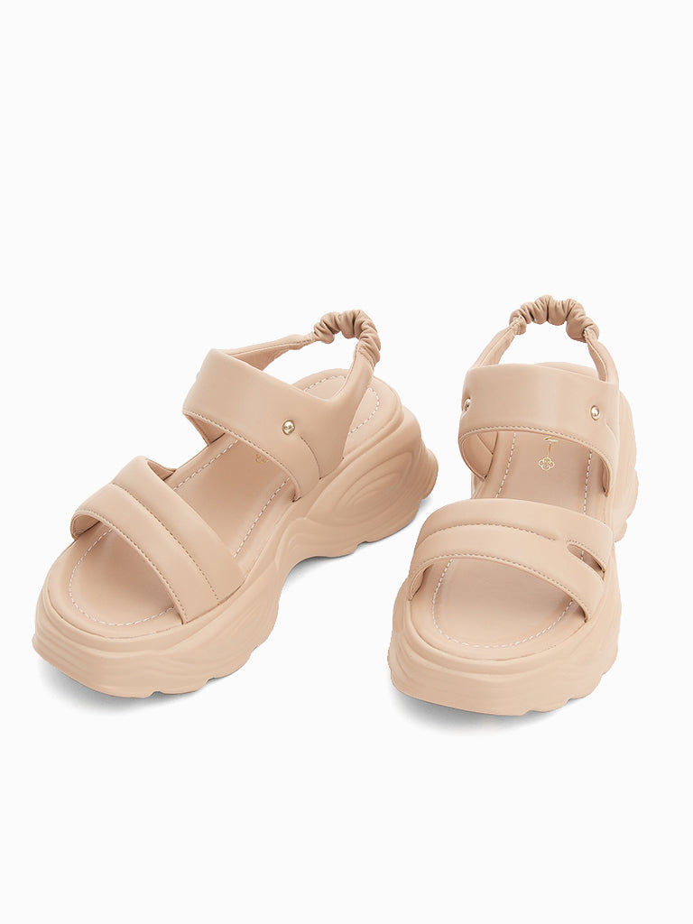 Crêpe Wedge Sandals