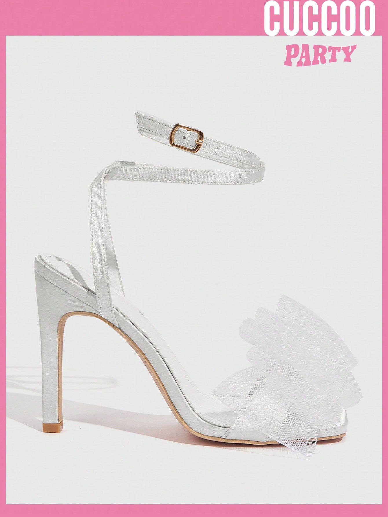 Cucccoo Fashion White High-Heel Sandals - Perfect for Wedding, Dating, Spring & Summer Prom