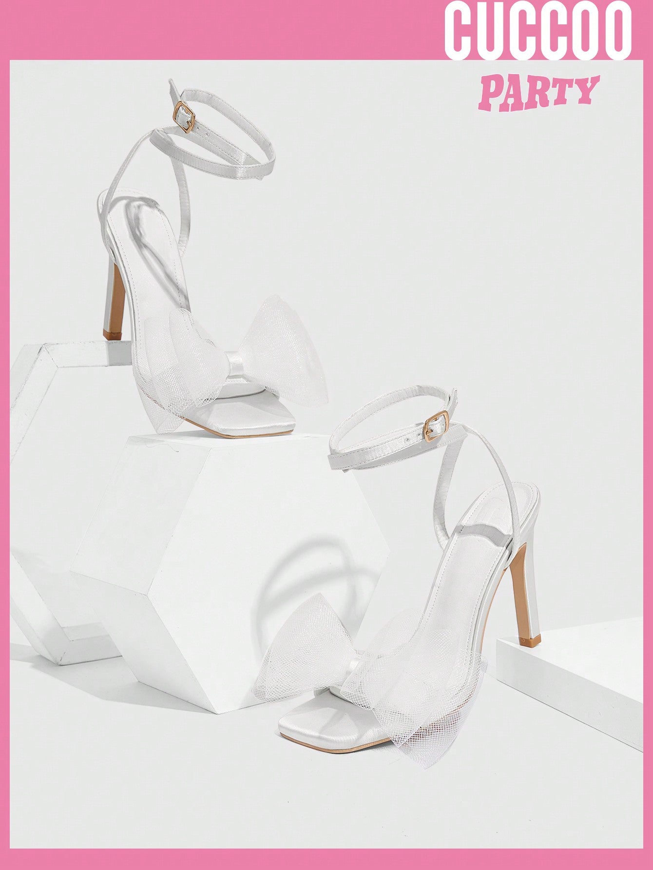 Cucccoo Fashion White High-Heel Sandals - Perfect for Wedding, Dating, Spring & Summer Prom