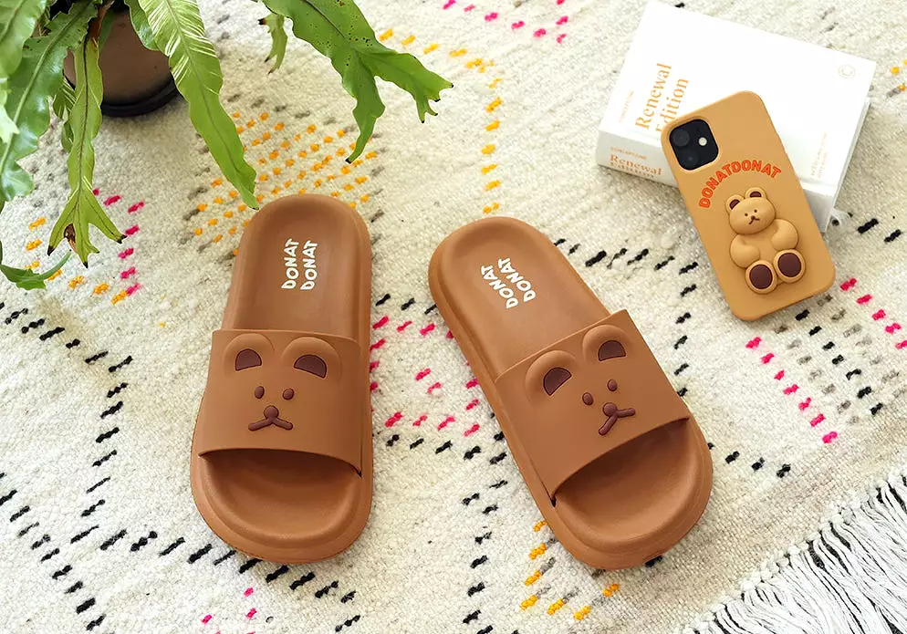 Cute Bear Cat Characters Cozy Slippers Women's Sandals Shoes Office School Home Bath Cushions EVA Sole Outdoor Indoor Non-slip