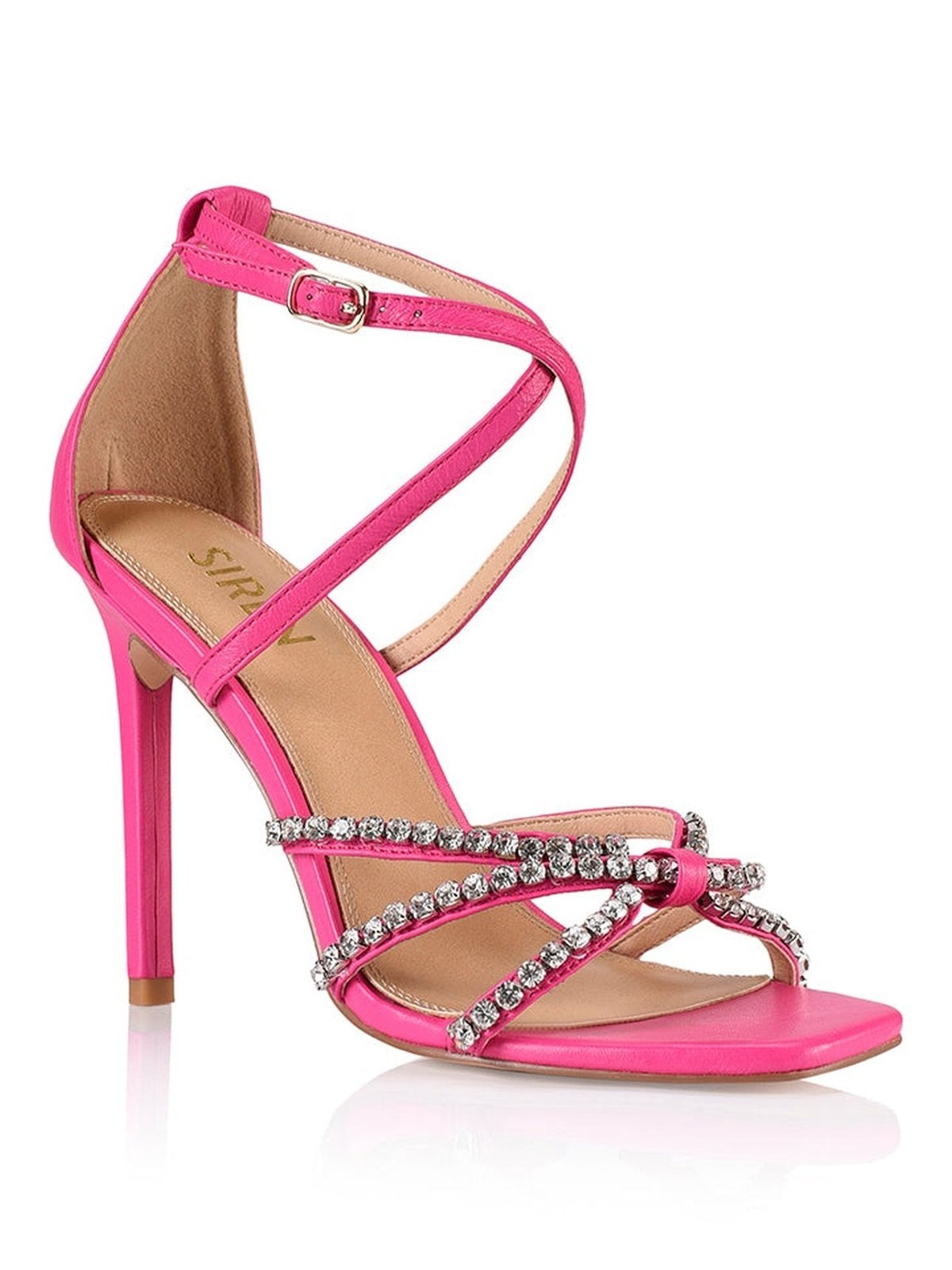 Dannie Stiletto Heels - Hot Pink Leather, high-quality, trendy pink stiletto heels.