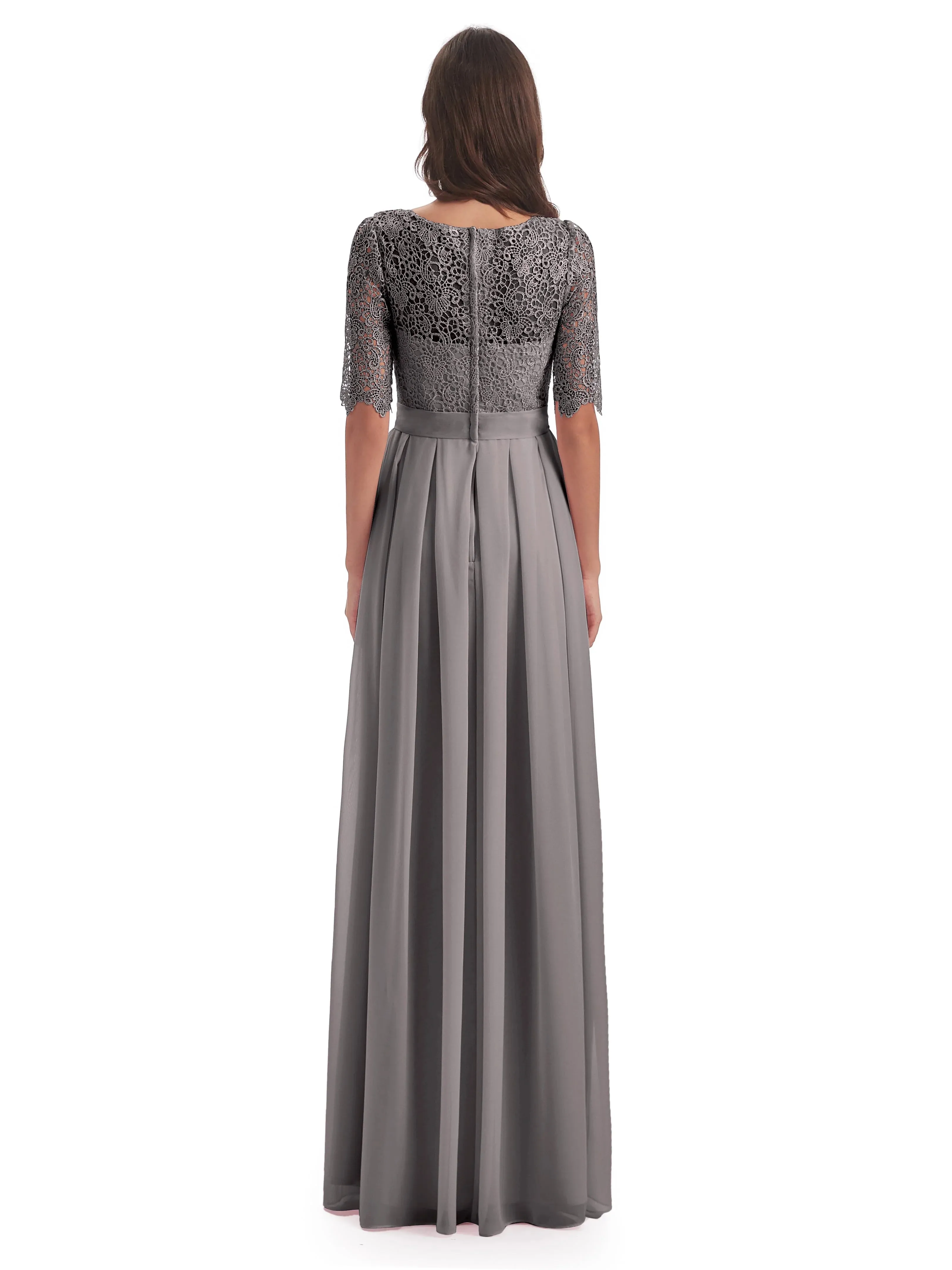 Lace Chiffon Half Sleeve Mother of the Bride Dress