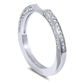 Diamond Princess Crescent Stackable Wedding Band