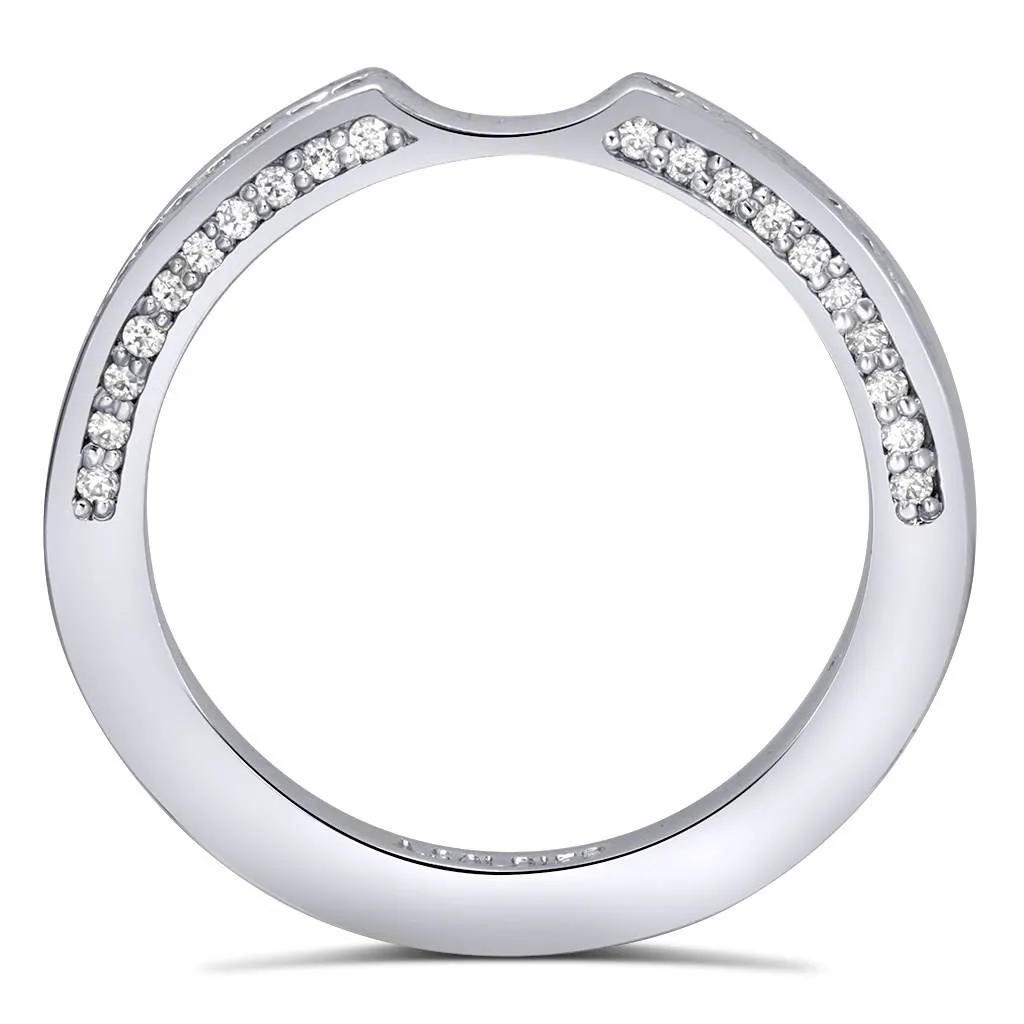 Diamond Princess Crescent Stackable Wedding Band