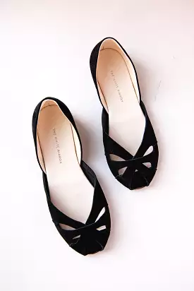 Ella Black Nubuck Ballet Flats