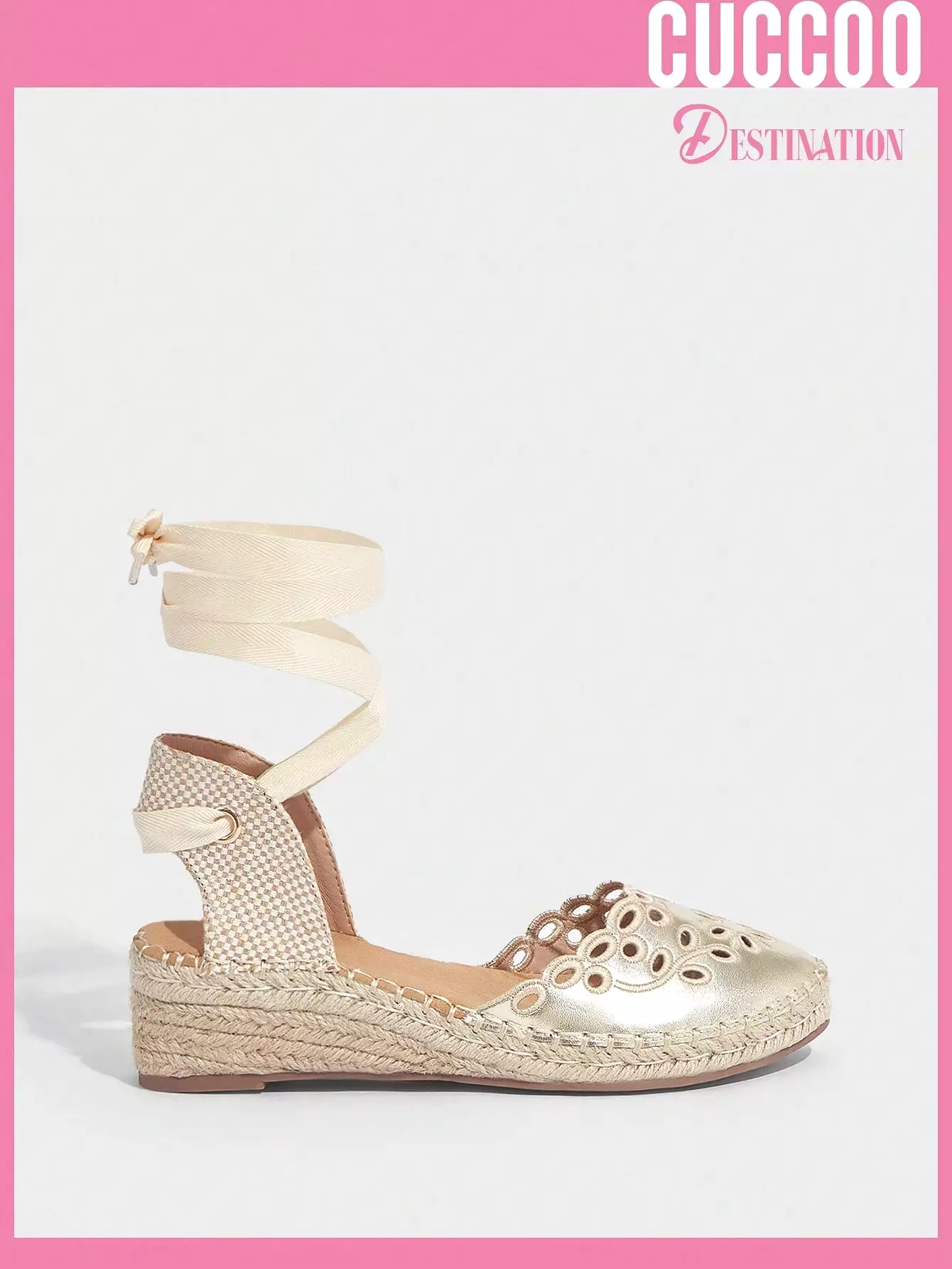 Embroidered Rope Wedge Sandals for Women - Spring Summer Collection