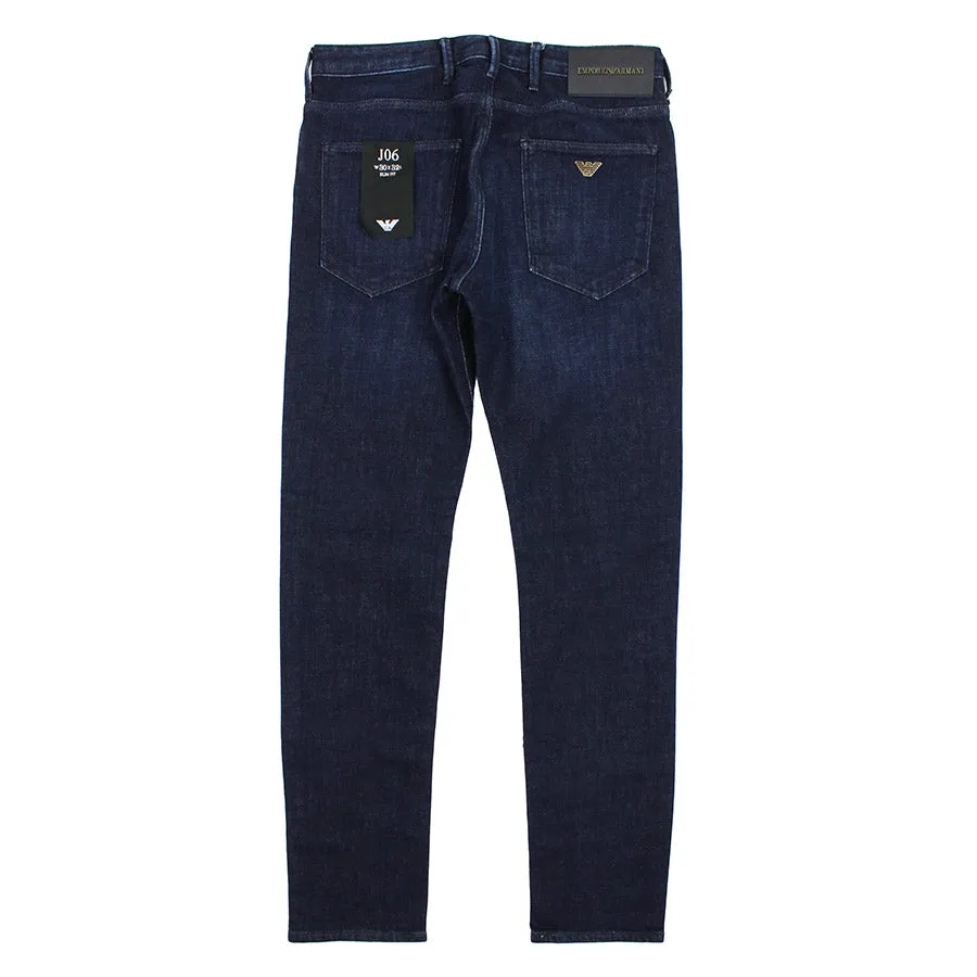 Emporio Armani - J06 Dark Blue Slim Fit Denim Jeans