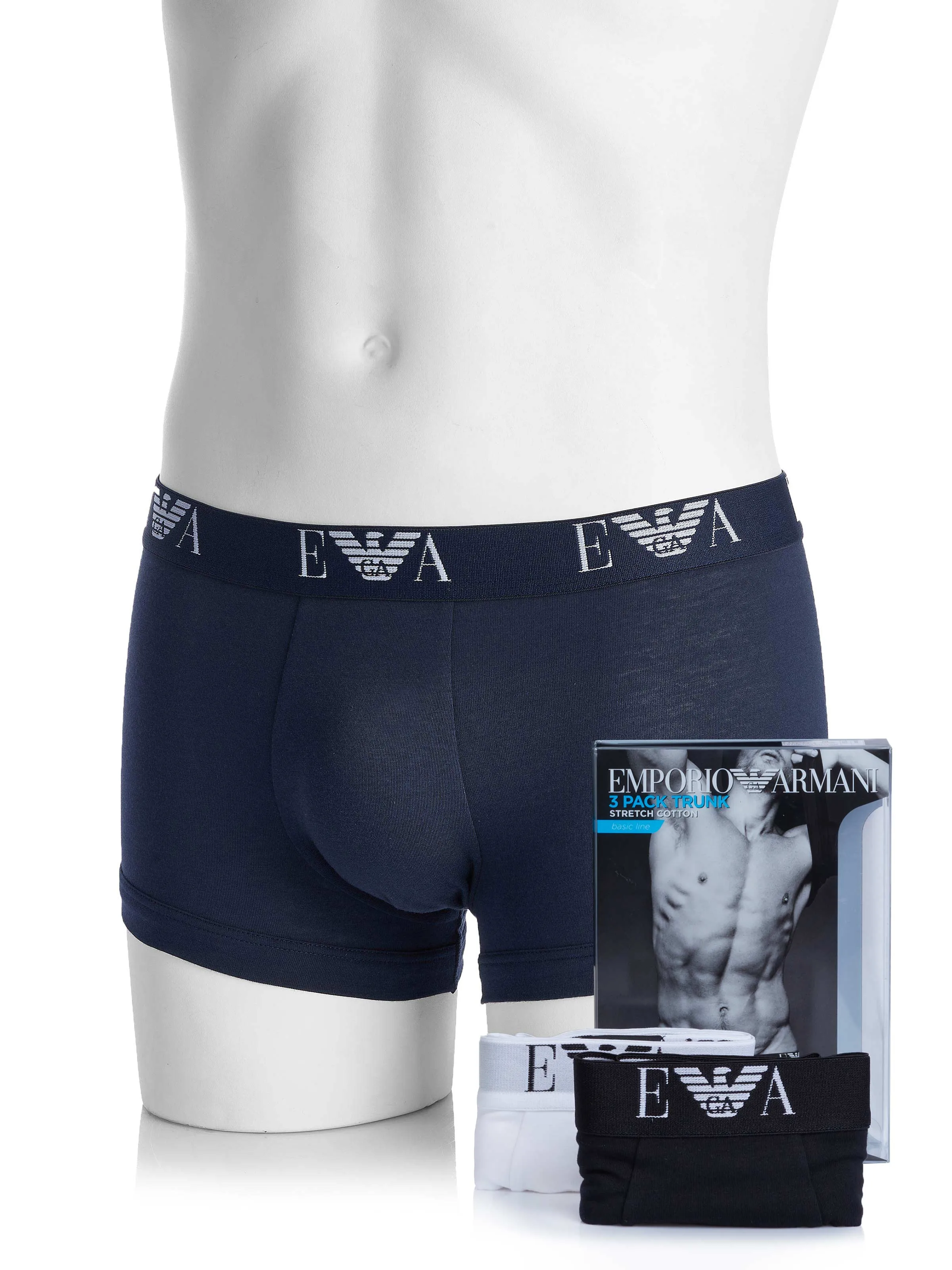 Emporio Armani Men's Underwear 3-Pack Black Marine White