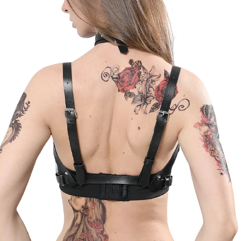 Sexy Synthetic Leather Body Harness for Confident Women