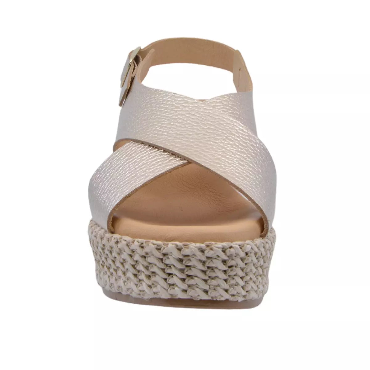 Espadrille Wedge Sandal, Gold - Pitillos