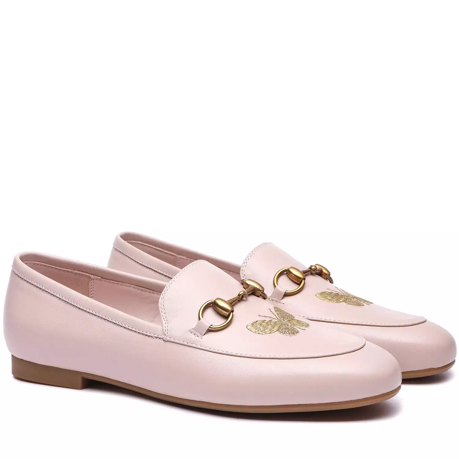 EVERAU Pink Loafer - Metal Buckle & Butterfly Embroidery | Shop Now