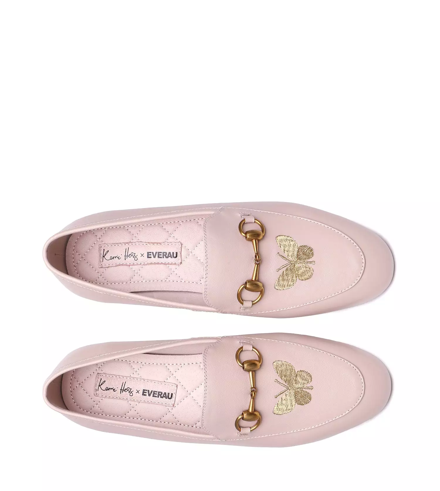 EVERAU Pink Loafer - Metal Buckle & Butterfly Embroidery | Shop Now