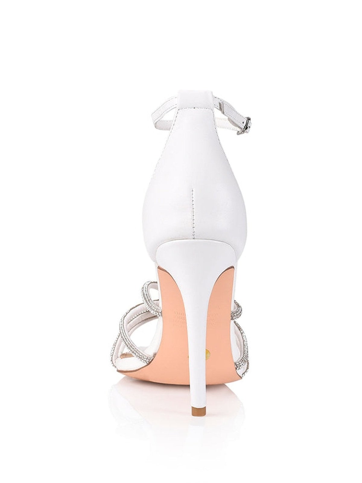 Evie White Leather Stiletto Heel