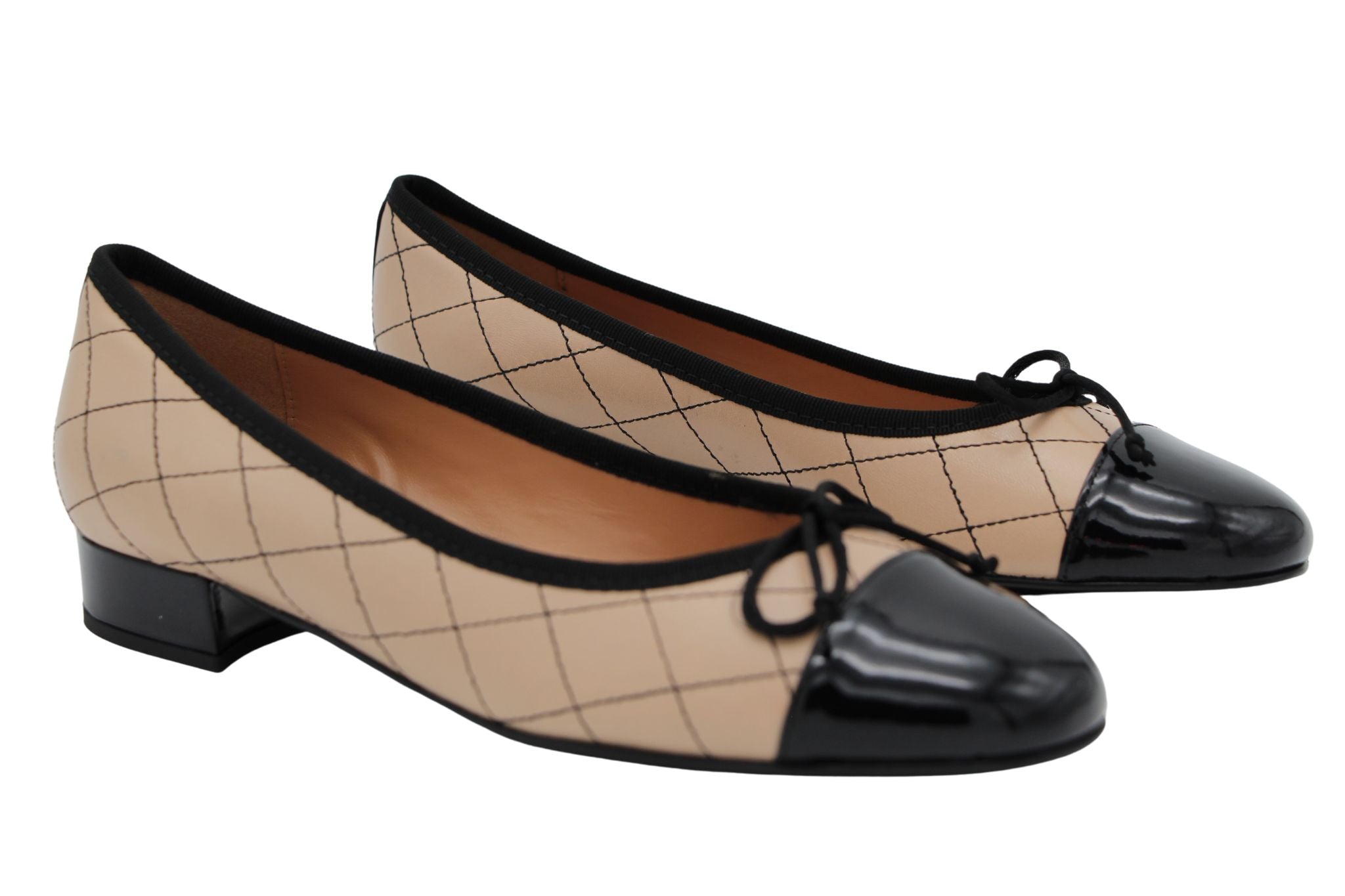 Fabucci Black and Camel Ballerina+website.