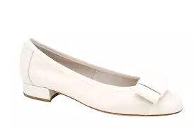 FABUCCI cream leather ballet flat with bow - Google SEO result: Cream leather ballet flat with bow by FABUCCI