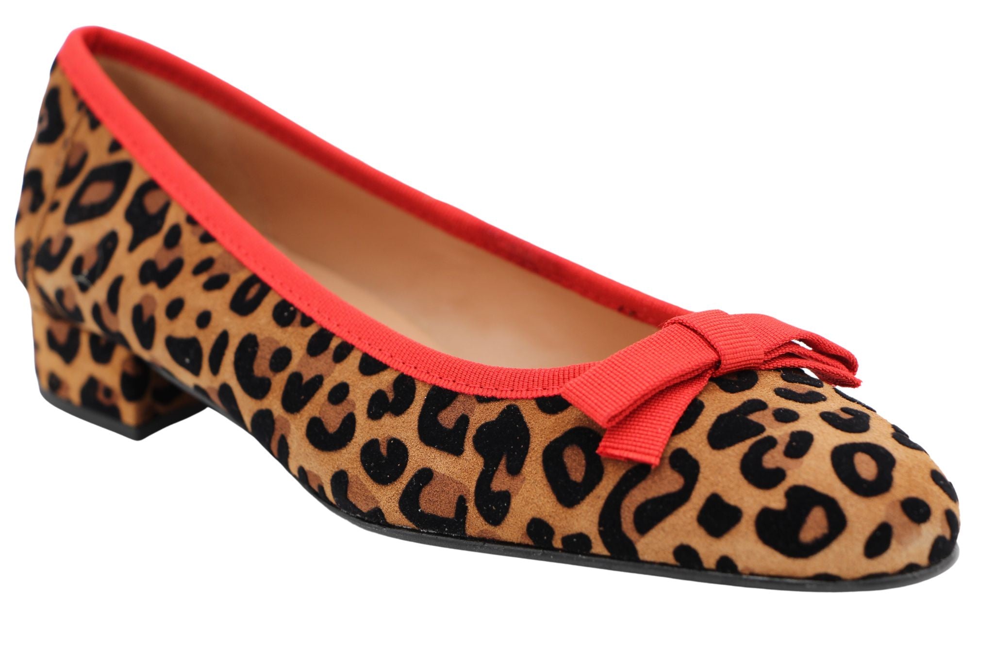 Fabucci Leopard Print Ballerina with Red Bow - Shop Now!