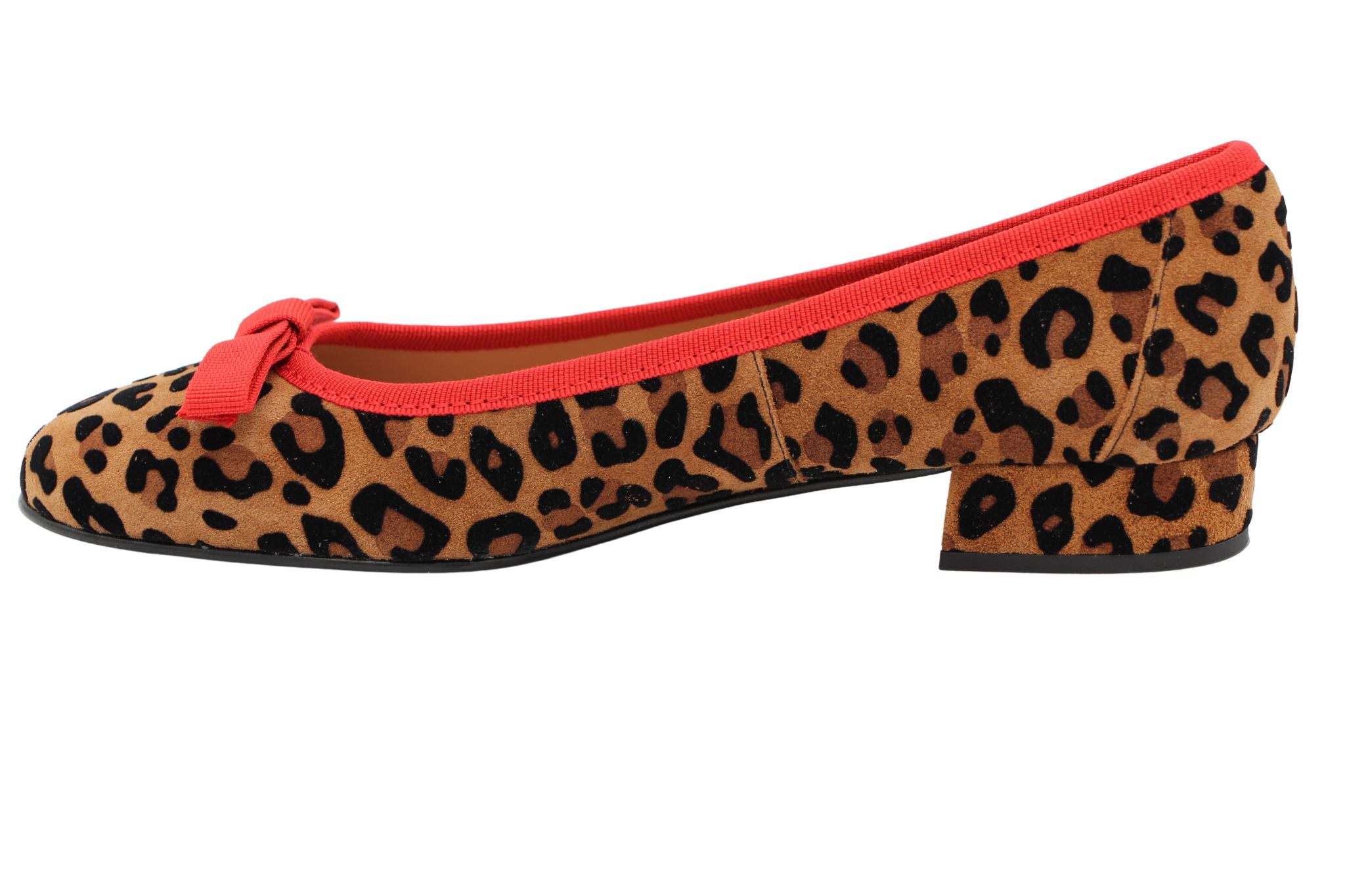 Fabucci Leopard Print Ballerina with Red Bow - Shop Now!