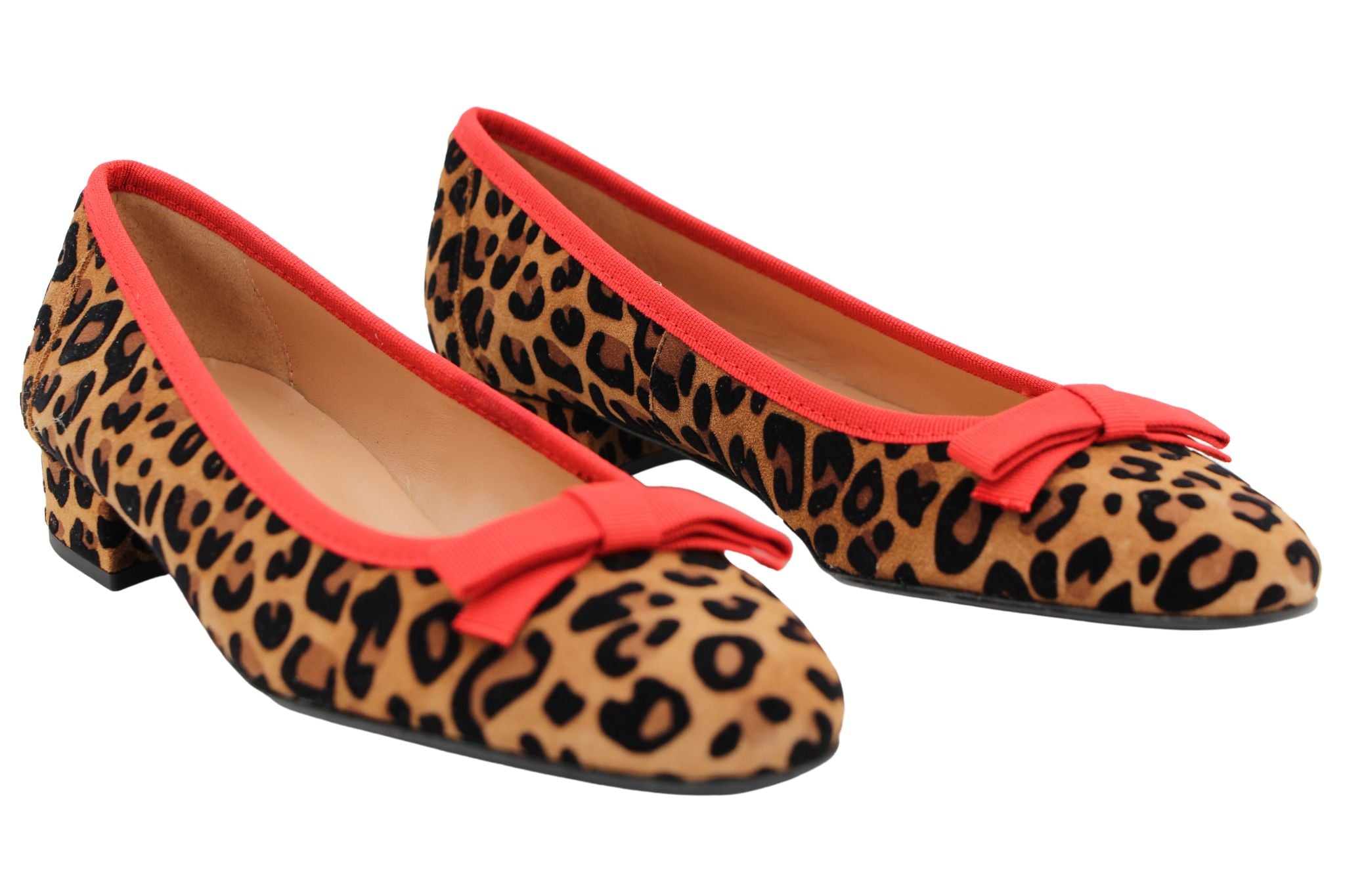 Fabucci Leopard Print Ballerina with Red Bow - Shop Now!