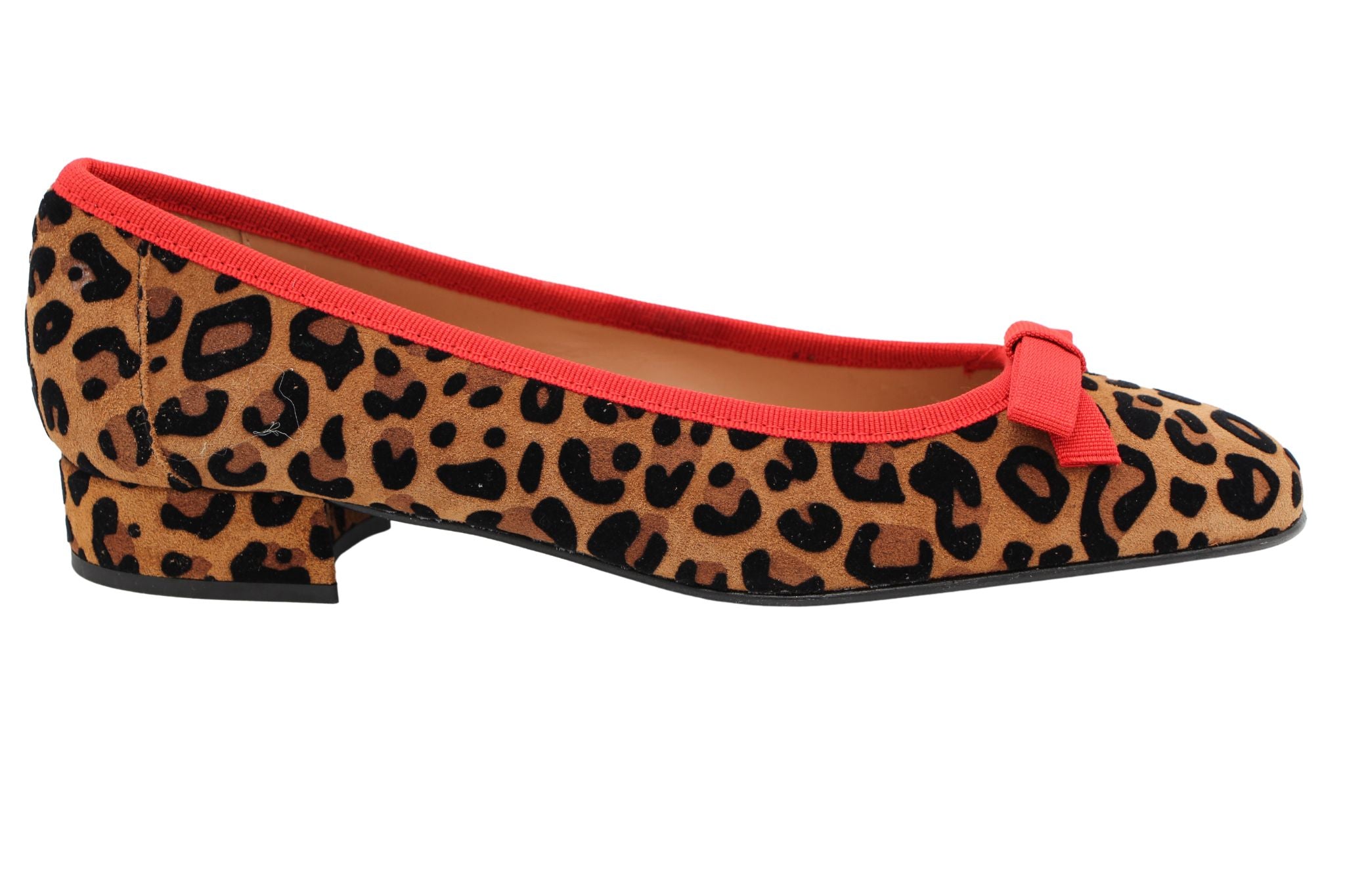 Fabucci Leopard Print Ballerina with Red Bow - Shop Now!