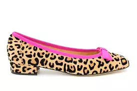 Fabucci Pink Piping Leopard Print Ballet Flat