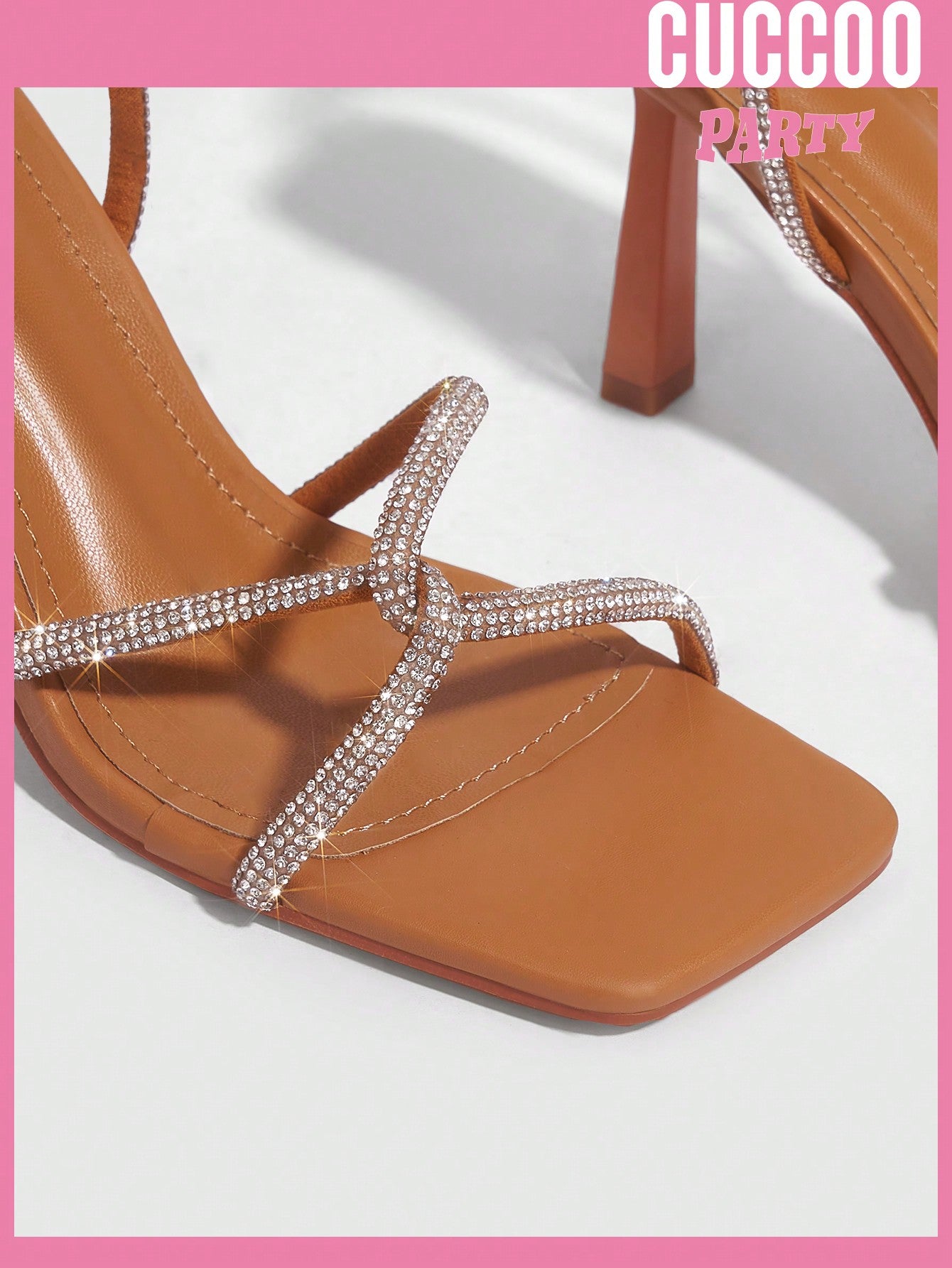 Fashionable Cross Straps Rhinestone High Heel Sandals for Spring and Summer Prom Shoes