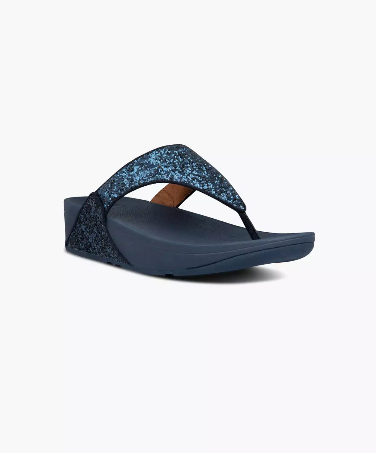 Fashionable Navy Glitter Toe Post Sandals - FitFlop Lulu