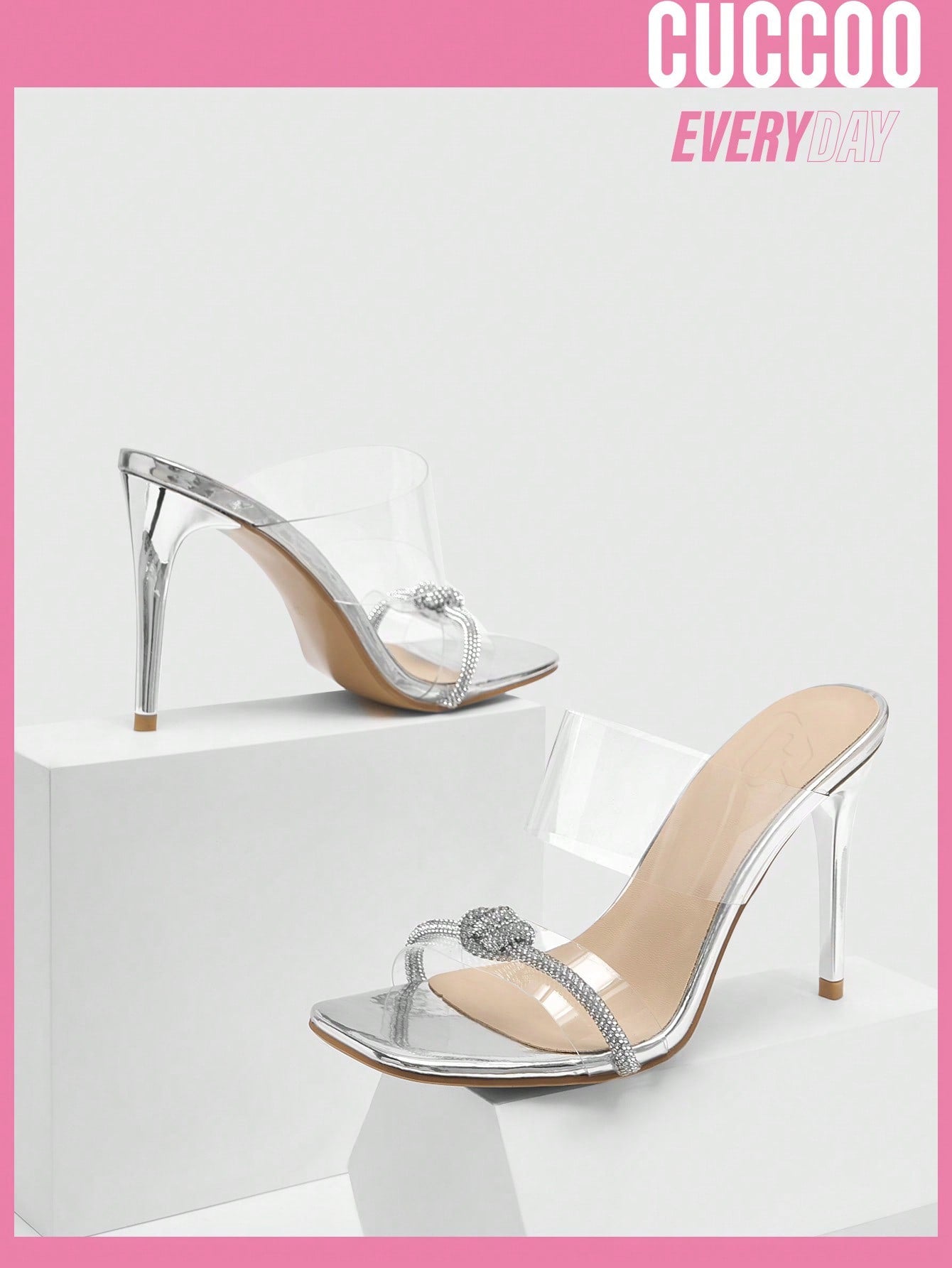 Fashionable Square Toe Rhinestone Sandals for Work and Commute, Thin Heel for Spring and Summer.