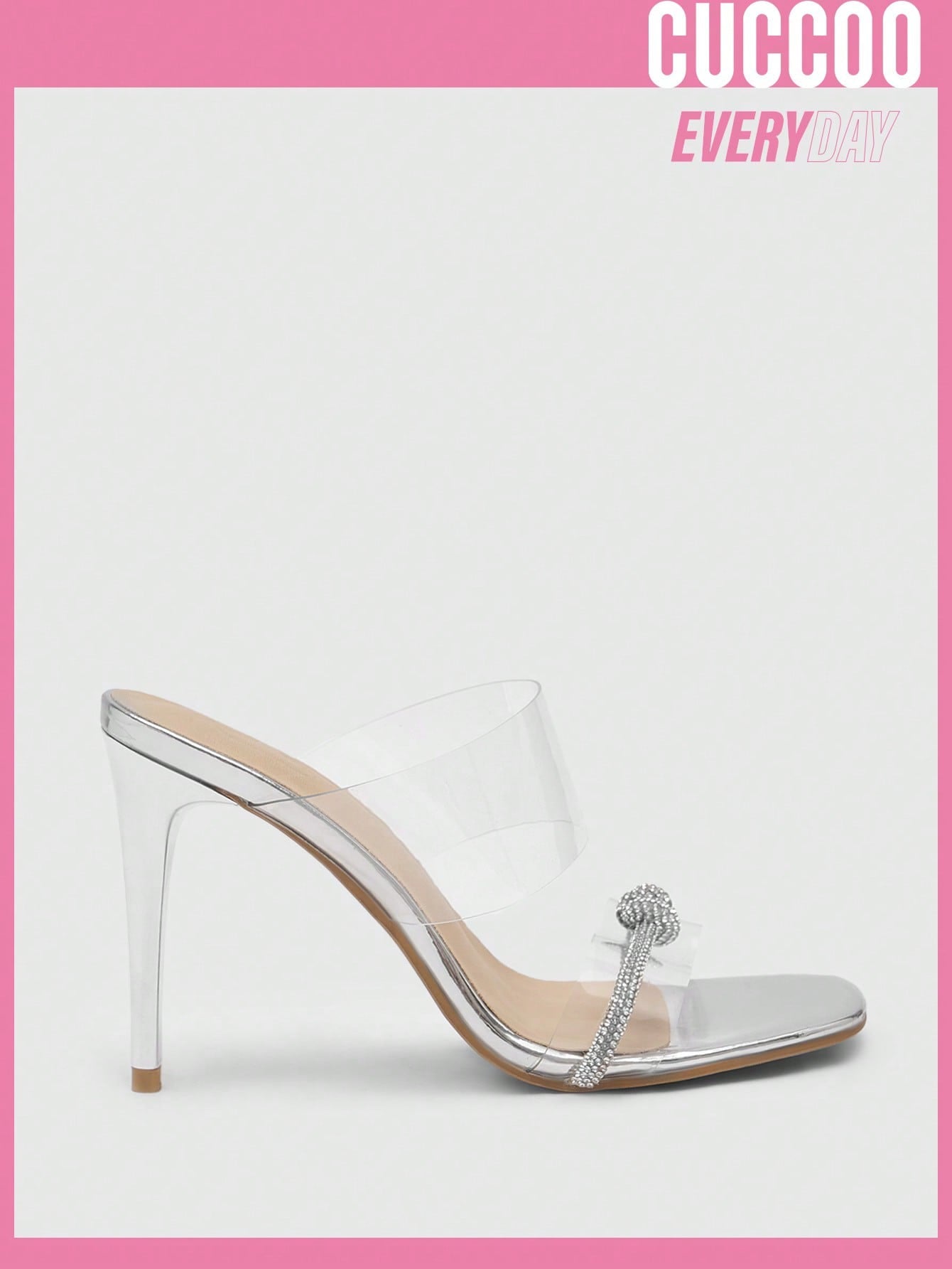 Fashionable Square Toe Rhinestone Sandals for Work and Commute, Thin Heel for Spring and Summer.