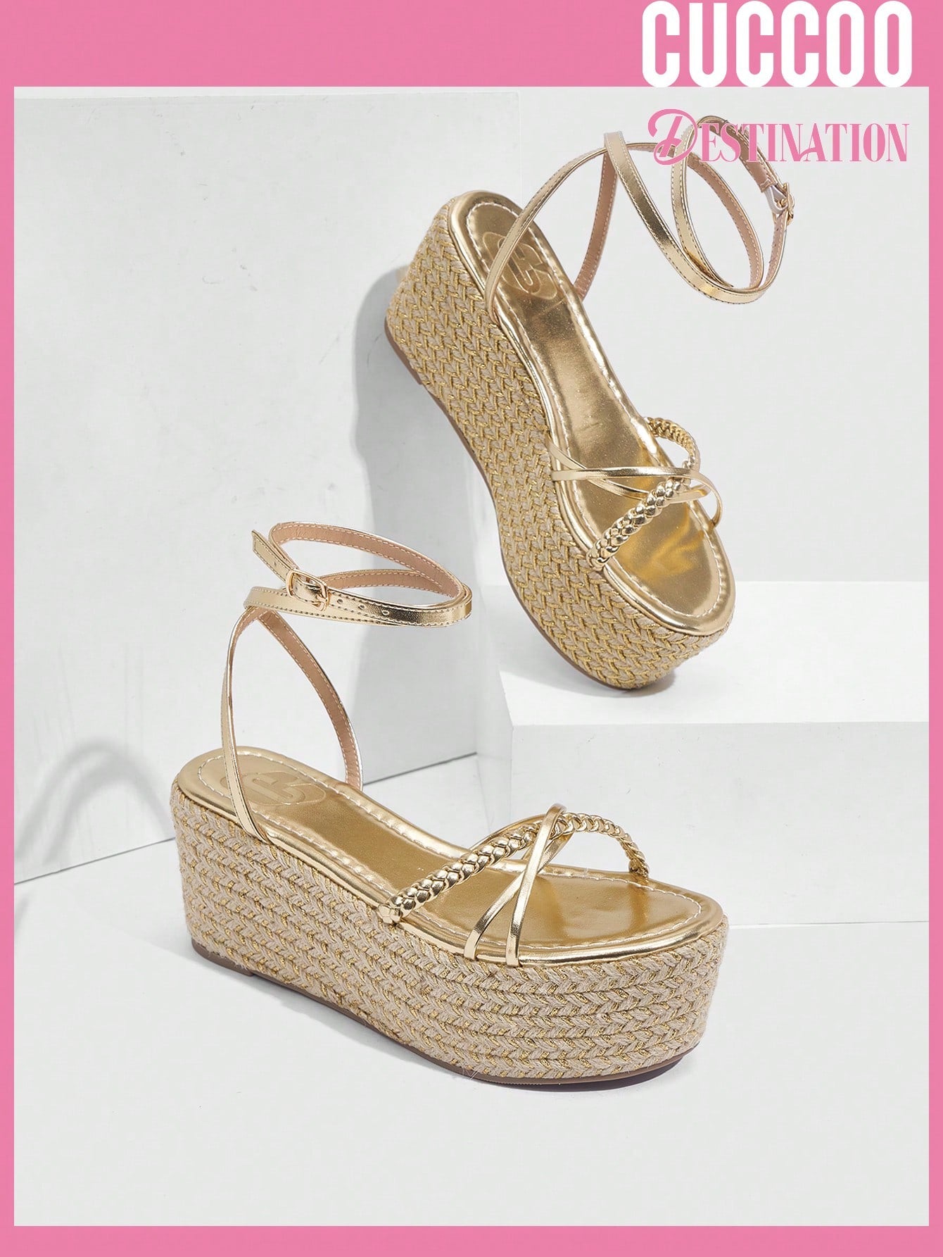 Fashionable Woven Wedge Sandals for Women with Peep Toe, Waterproof Platform and Thick Sole for Spring and Summer