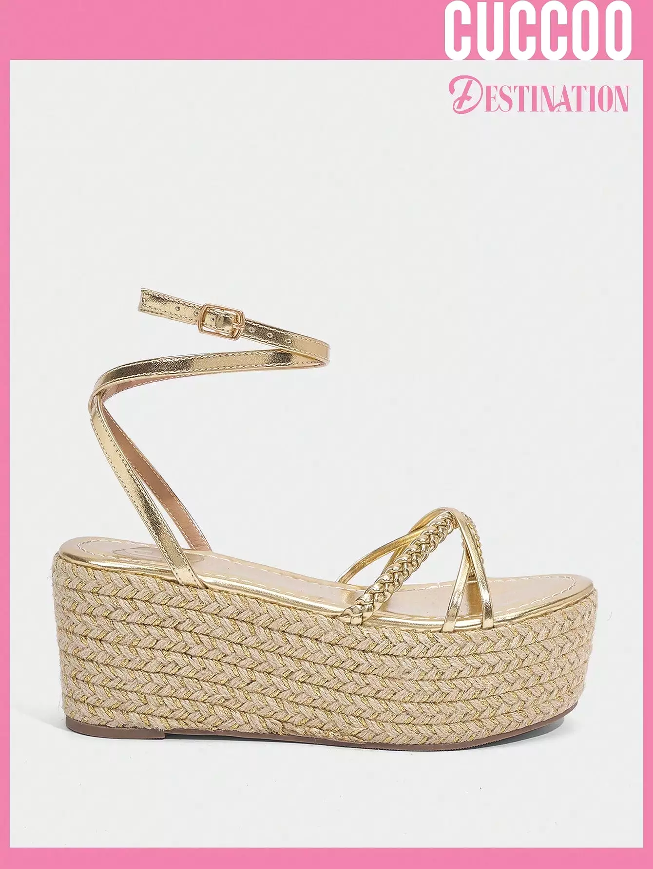 Fashionable woven wedge sandals with peep toe, waterproof platform, and thick sole for spring and summer - Women's shoes