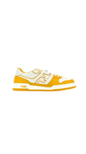 Fendi Match Leather Sneakers - White/Light yellow