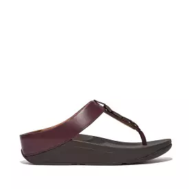 Fino Stone Trim Toe Post Sandals in Plummy by FitFlop