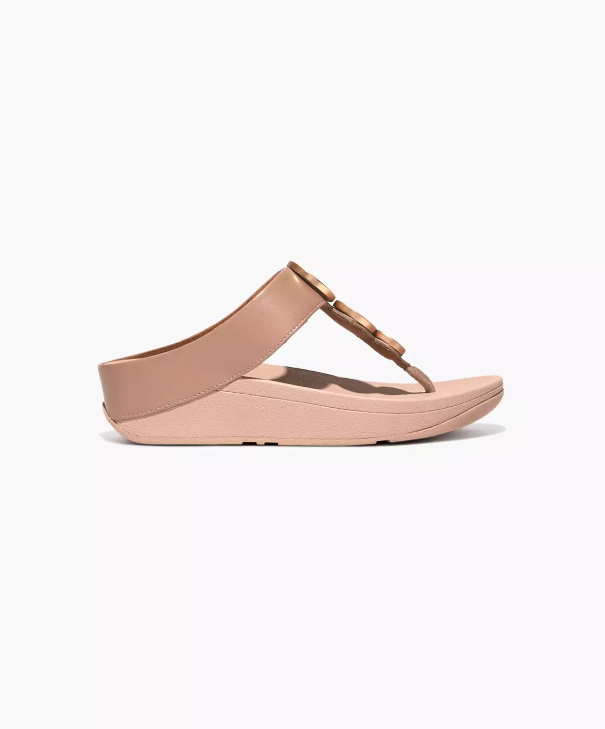 FitFlop Beige Sandals with Metallic Trim