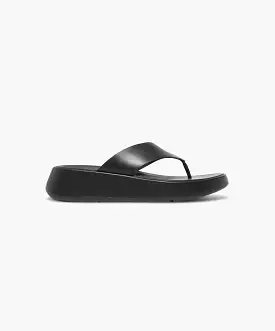 FitFlop black leather flatform toe post sandals