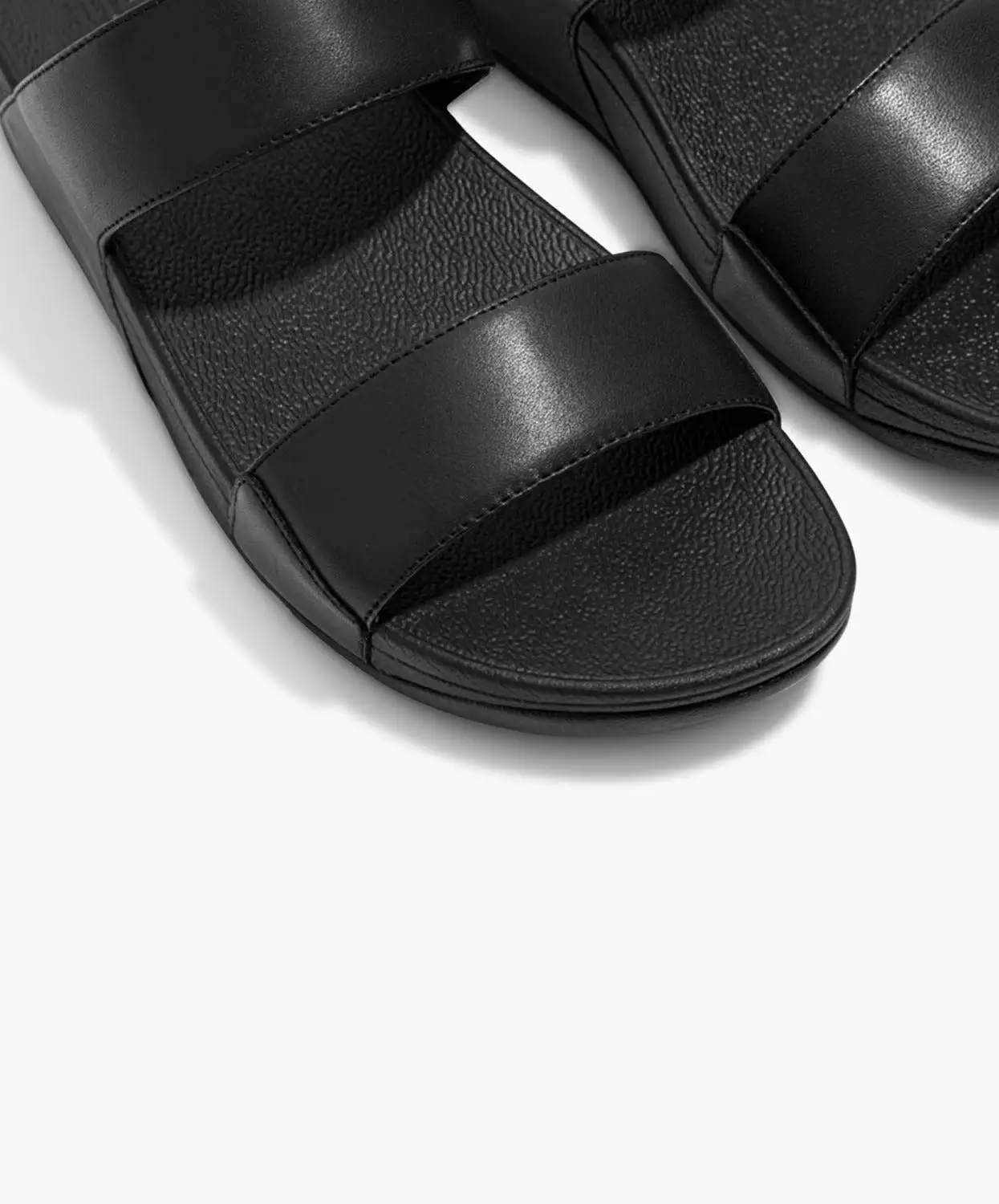 FitFlop Black Leather Slides