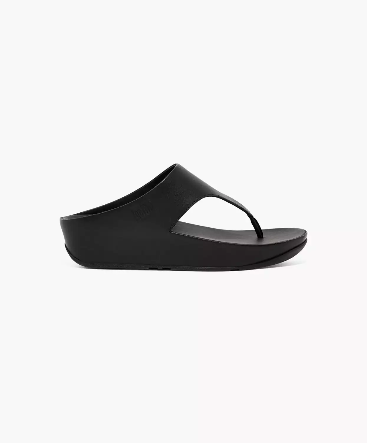 FitFlop Black Leather Toe Post Sandals