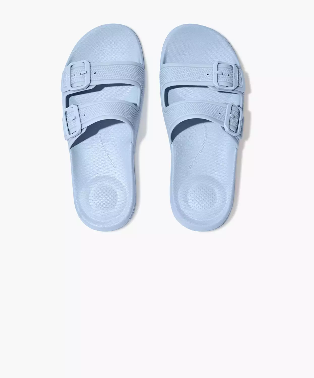 FitFlop Blue Slides with Two Bar Buckle