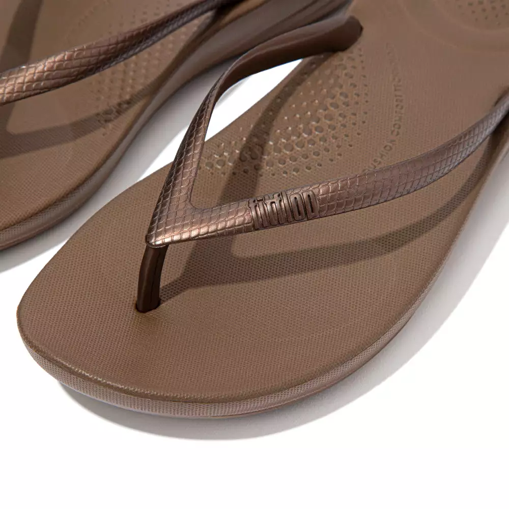 FitFlop Bronze Ergonomic Thongs.