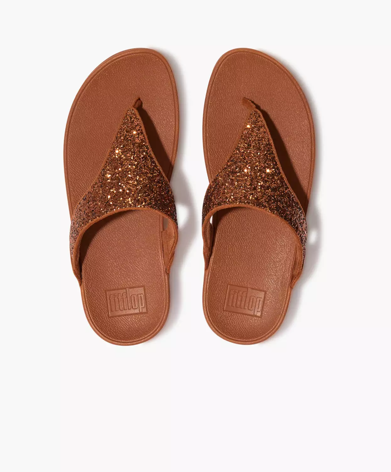 FitFlop Brown Glitter Toe Post Sandals