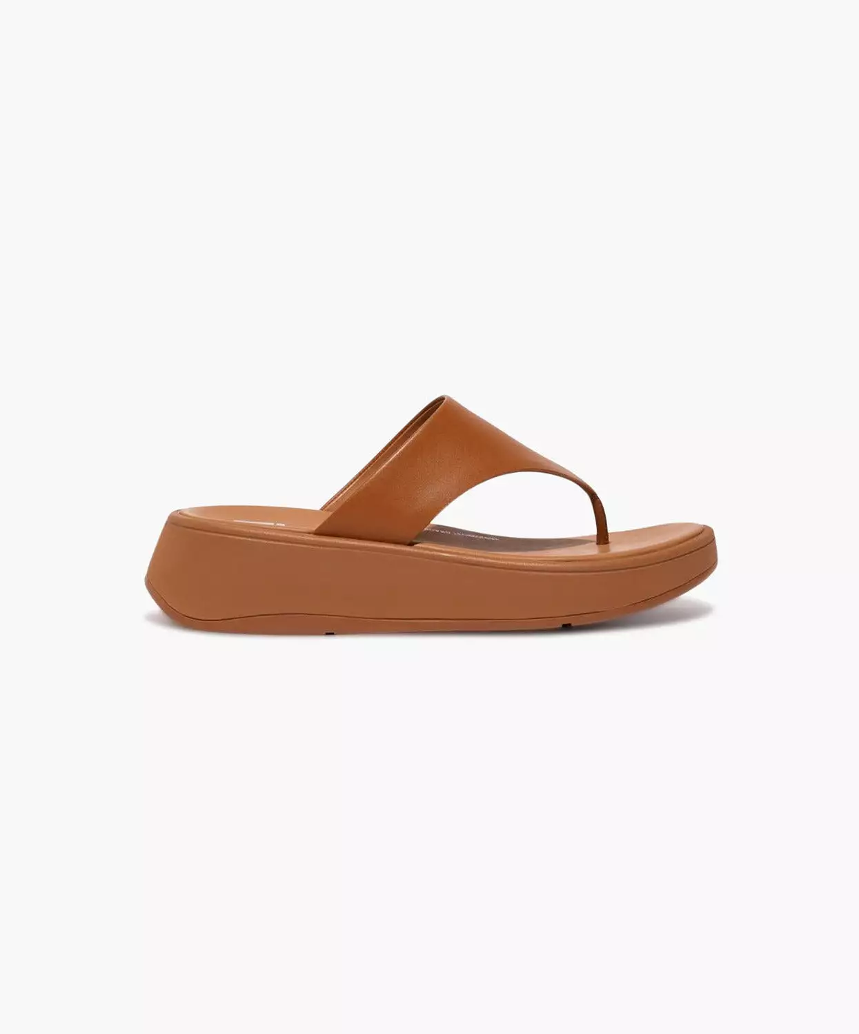 FitFlop Brown Leather Flatform Toe Post