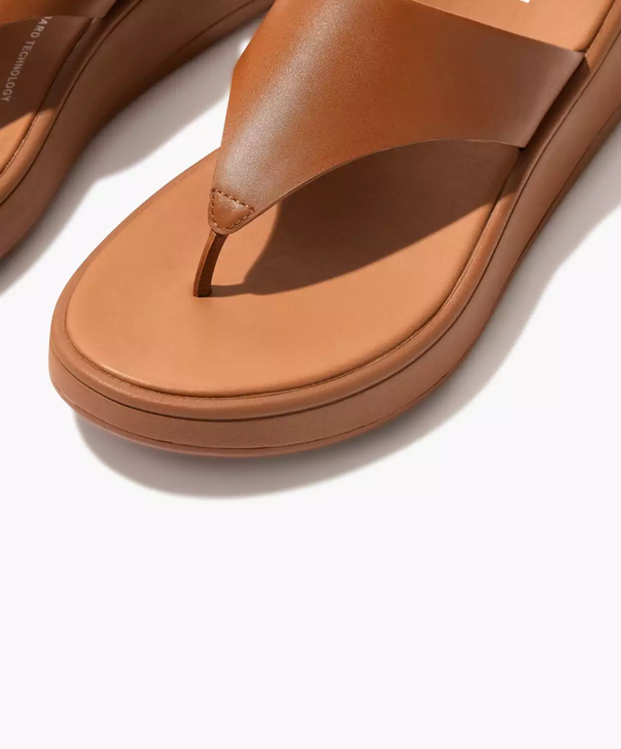 FitFlop Brown Leather Flatform Toe Post