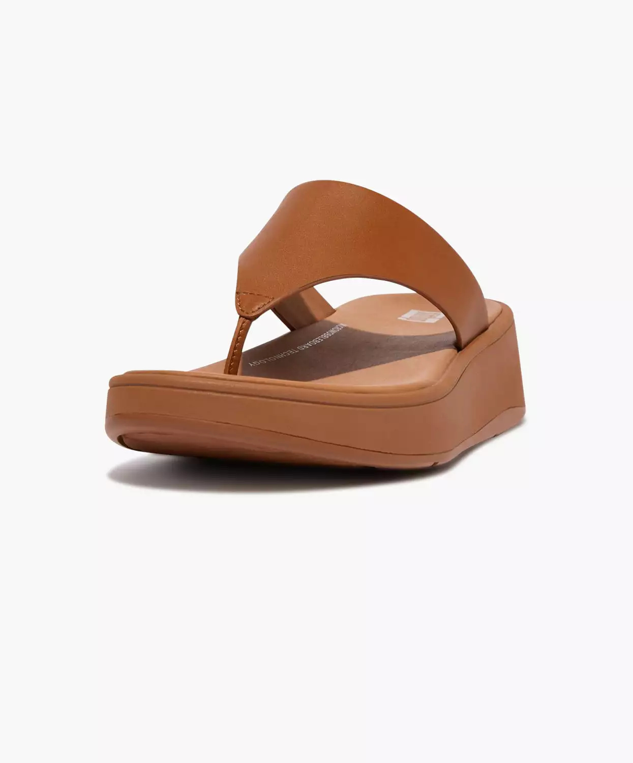 FitFlop Brown Leather Flatform Toe Post