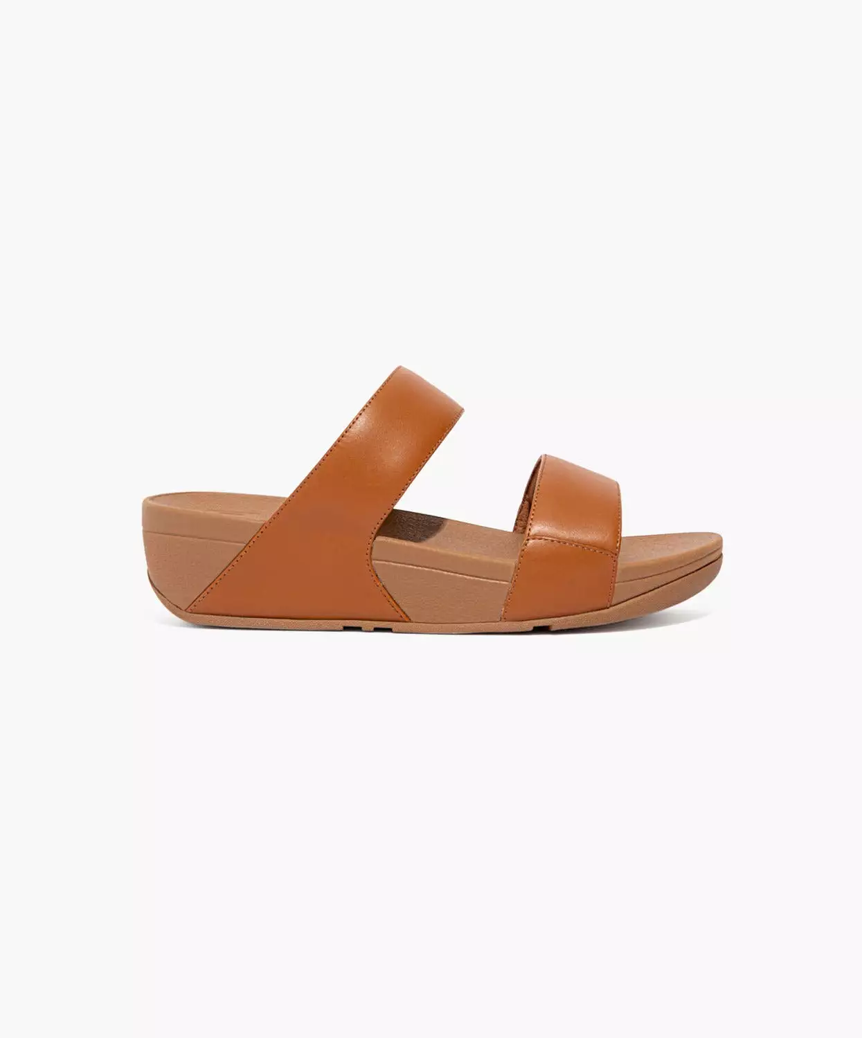 FitFlop Brown Leather Slides.