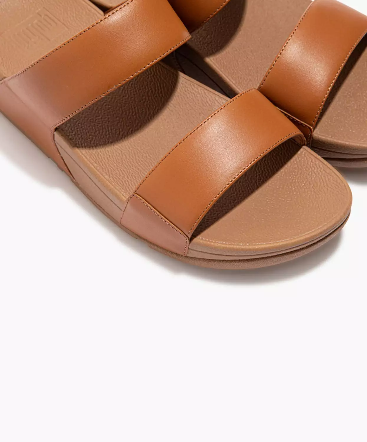 FitFlop Brown Leather Slides.