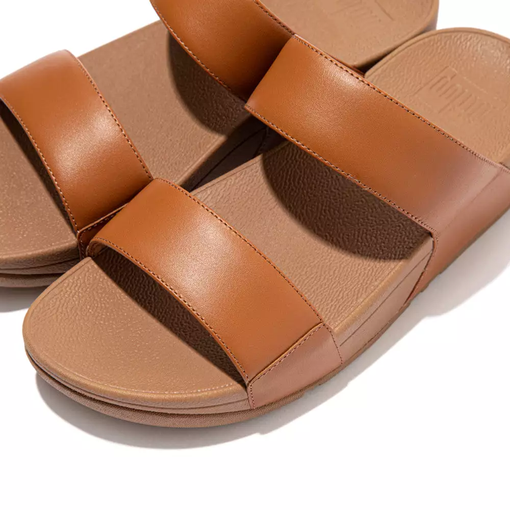 FitFlop Brown Leather Slides.