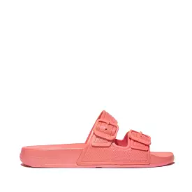 FitFlop Coral Pearlized Two Bar Buckle Slides