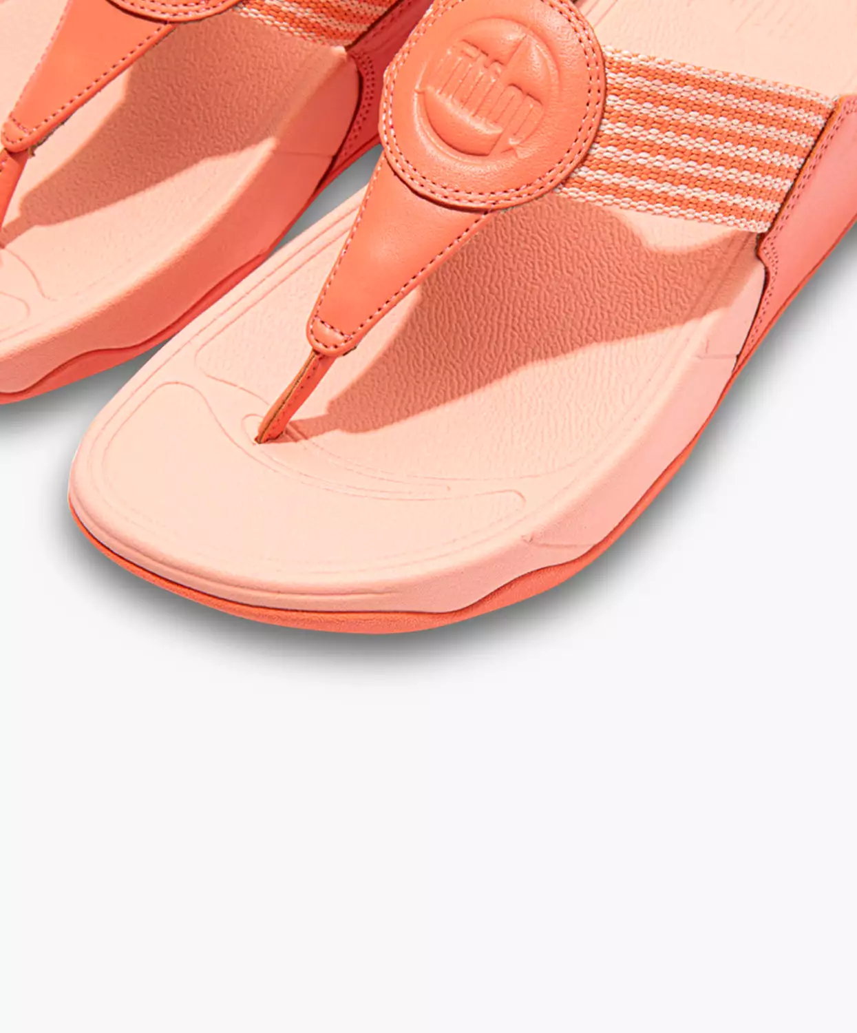 FitFlop Coral Stripe Toe Post Sandals - Shop Now.