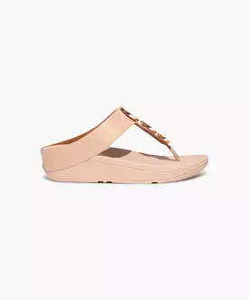 FitFlop Cream Shimmer Toe Post Sandals